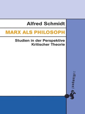 cover image of Marx als Philosoph